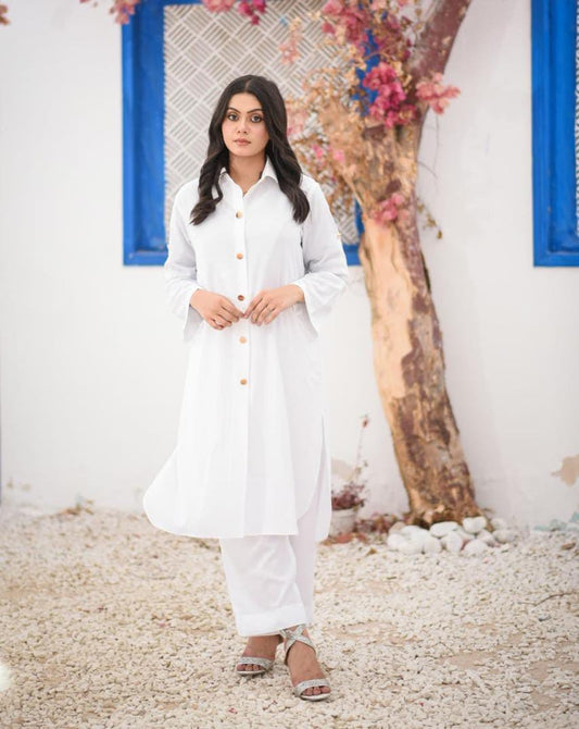 White Golden Button 2 pcs