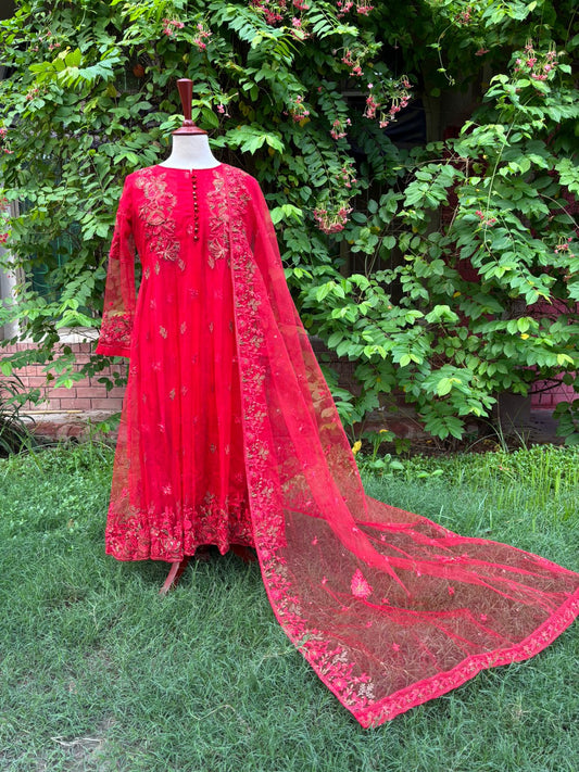SHAHPOSH - PINK FLOWER SUIT - 3PCS