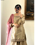 Dull Gold Shirt Sharara